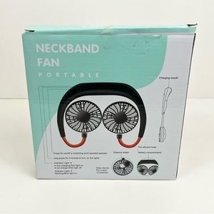 Portable Hands Free White Adjustable Cooling Neckband Fan With 3 Speeds